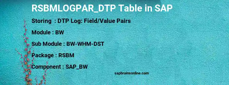 SAP RSBMLOGPAR_DTP table
