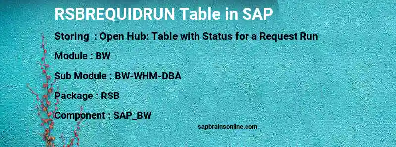 SAP RSBREQUIDRUN table