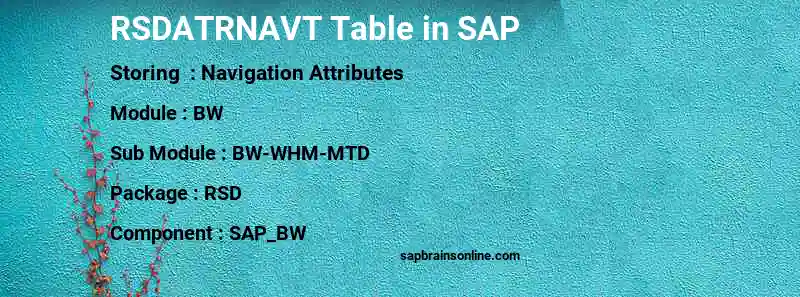 SAP RSDATRNAVT table