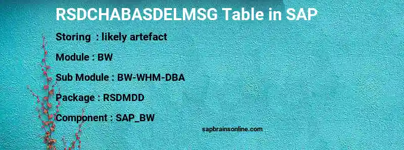 SAP RSDCHABASDELMSG table
