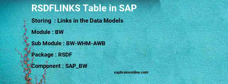 SAP RSDFLINKS table