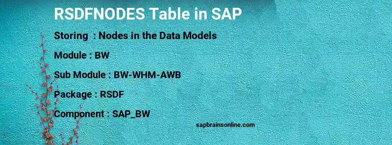 SAP RSDFNODES table