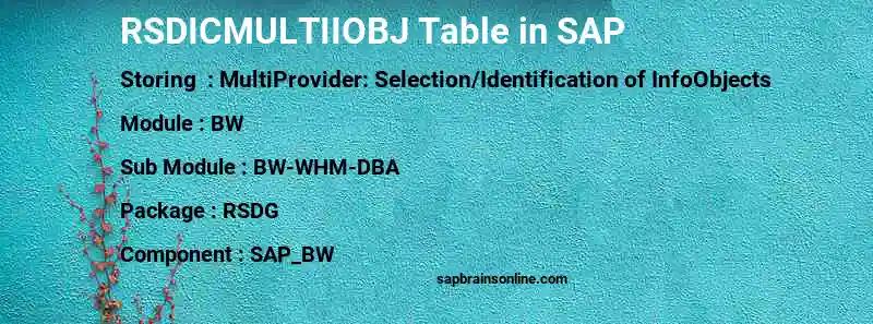 SAP RSDICMULTIIOBJ table