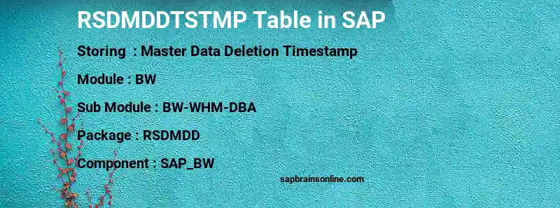 SAP RSDMDDTSTMP table