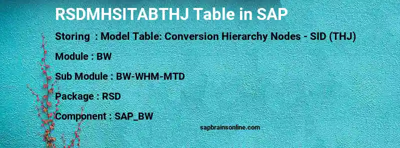 SAP RSDMHSITABTHJ table
