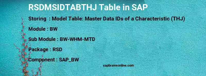SAP RSDMSIDTABTHJ table