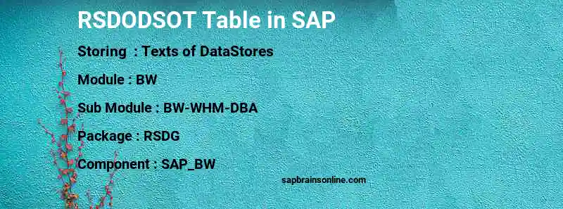 SAP RSDODSOT table