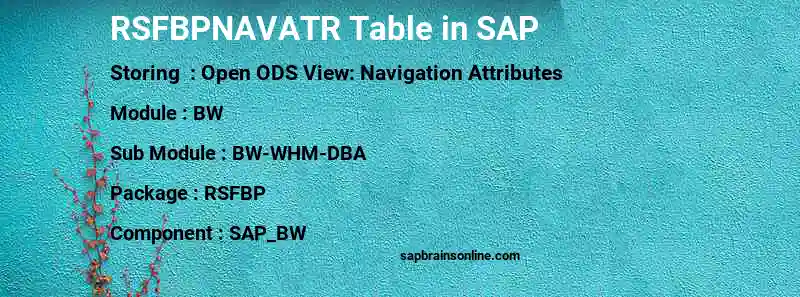 SAP RSFBPNAVATR table