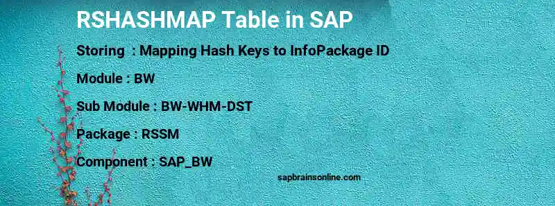 SAP RSHASHMAP table