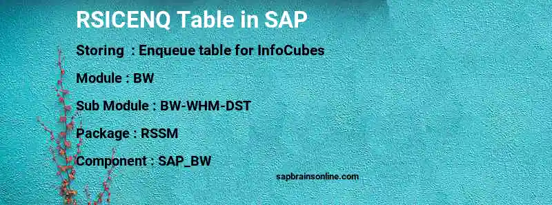 SAP RSICENQ table