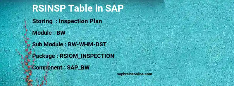 SAP RSINSP table