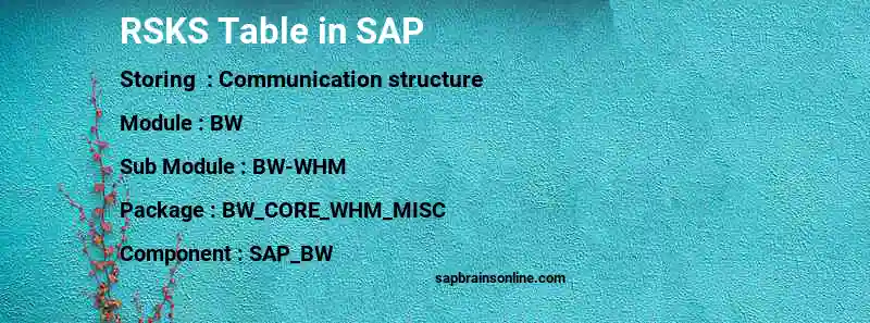 SAP RSKS table