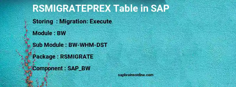 SAP RSMIGRATEPREX table