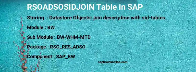 SAP RSOADSOSIDJOIN table