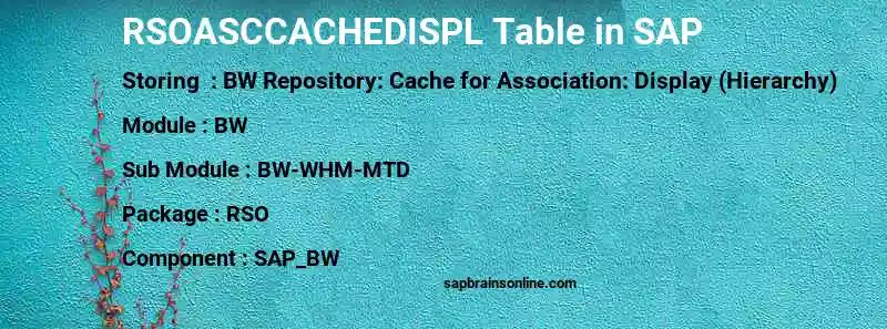 SAP RSOASCCACHEDISPL table