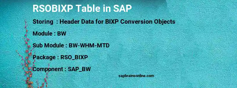 SAP RSOBIXP table