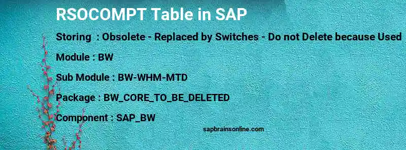 SAP RSOCOMPT table