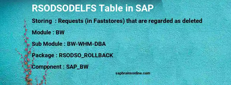 SAP RSODSODELFS table