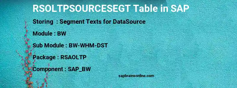 SAP RSOLTPSOURCESEGT table