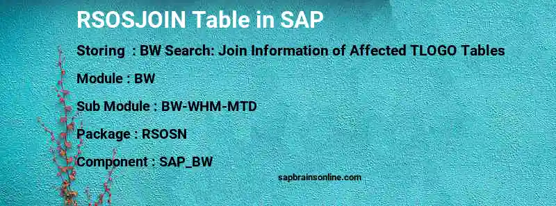 SAP RSOSJOIN table