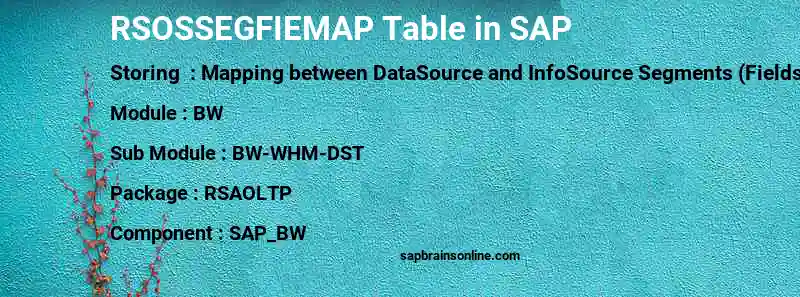 SAP RSOSSEGFIEMAP table