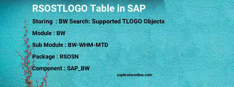 SAP RSOSTLOGO table