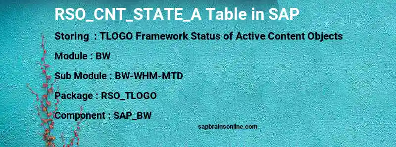 SAP RSO_CNT_STATE_A table