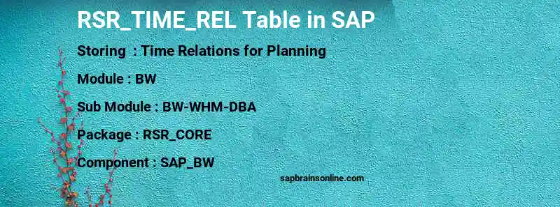 SAP RSR_TIME_REL table