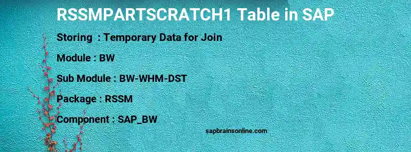 SAP RSSMPARTSCRATCH1 table