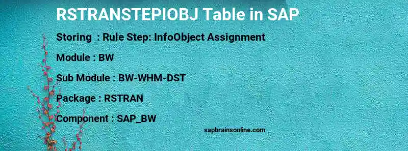 SAP RSTRANSTEPIOBJ table