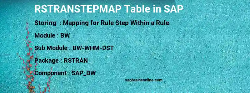 SAP RSTRANSTEPMAP table