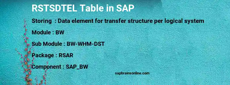 SAP RSTSDTEL table