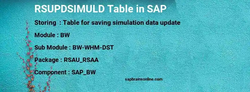 SAP RSUPDSIMULD table