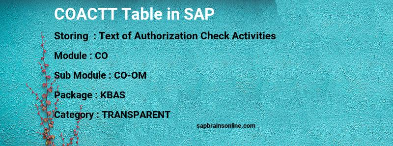 SAP COACTT table