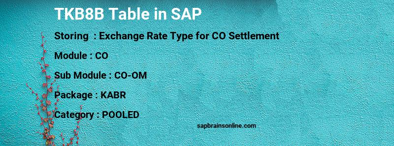 SAP TKB8B table