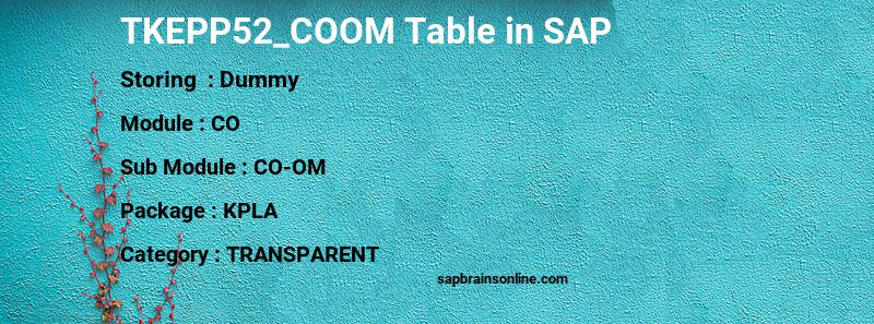SAP TKEPP52_COOM table