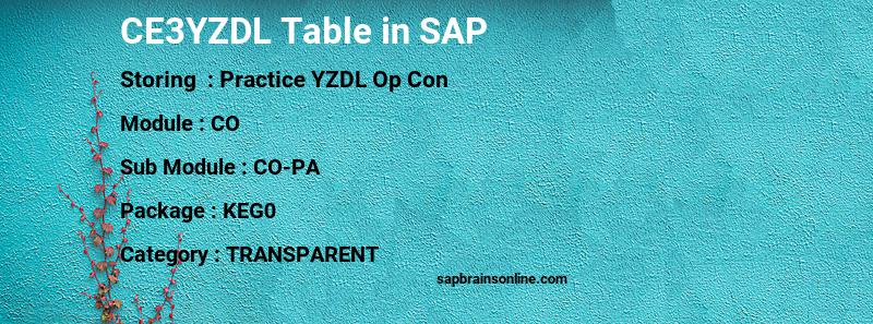 SAP CE3YZDL table