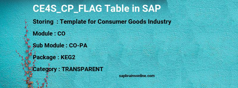 SAP CE4S_CP_FLAG table