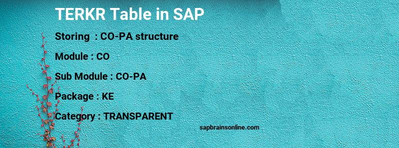 SAP TERKR table