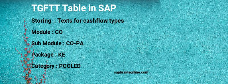 SAP TGFTT table