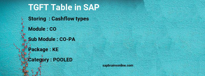 SAP TGFT table