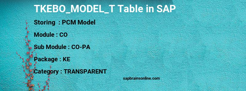 SAP TKEBO_MODEL_T table