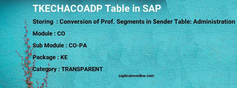 SAP TKECHACOADP table