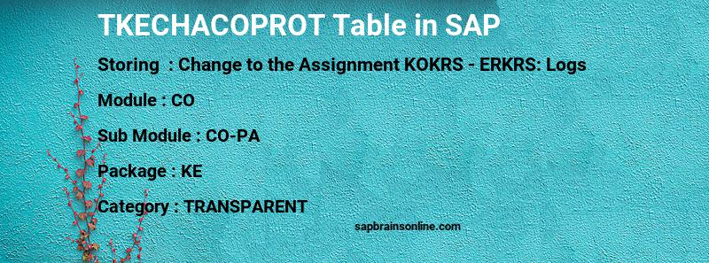 SAP TKECHACOPROT table