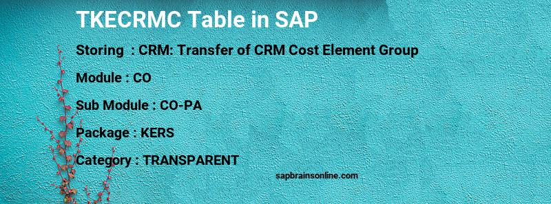 SAP TKECRMC table