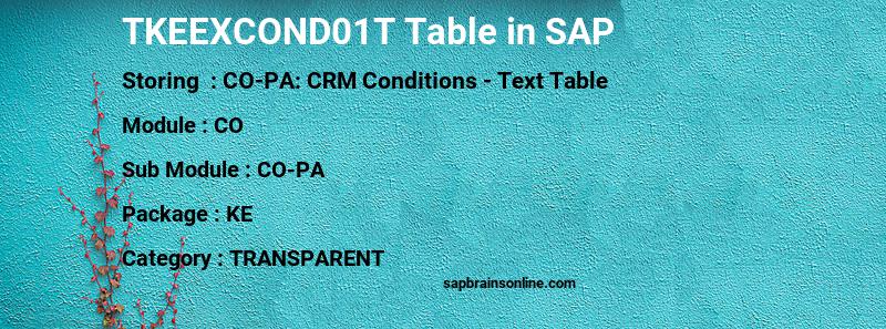 SAP TKEEXCOND01T table
