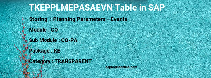 SAP TKEPPLMEPASAEVN table