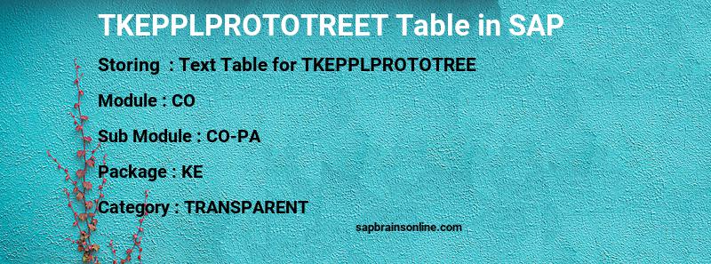 SAP TKEPPLPROTOTREET table