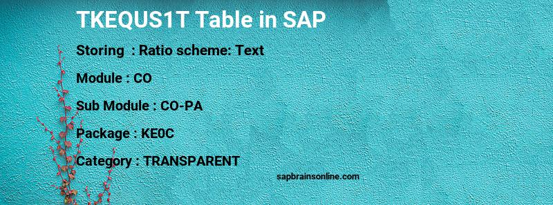 SAP TKEQUS1T table