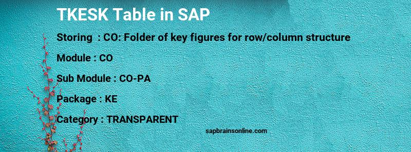 SAP TKESK table